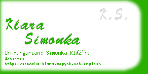 klara simonka business card